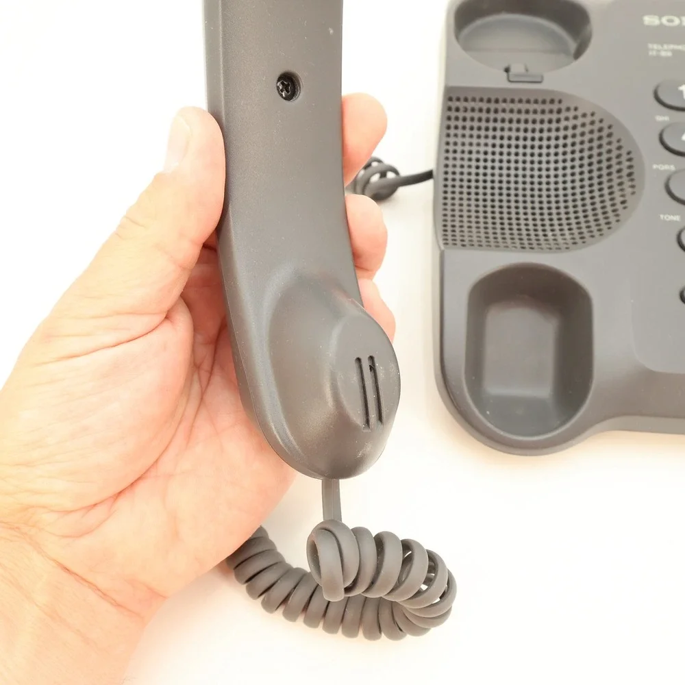 Sony IT-B9 Corded Landline Telephone with Speakerphone Gray Retro Desktop Phone